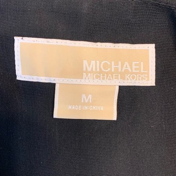 MICHAEL KORS Black V-Neck Pleated Sleeveless Flowy Blouse | M - Picture 7 of 9